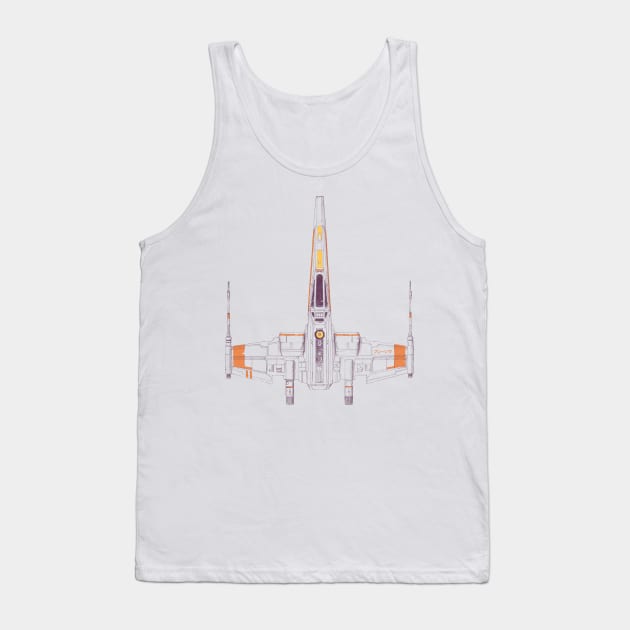 Space Ship - X Wing Tank Top by speakerine